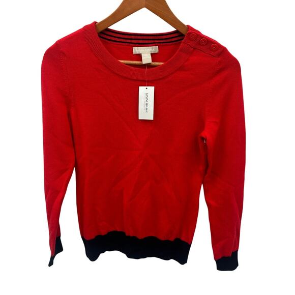 BANANA REPUBLIC NWT Merino Wool Red Sweater // XS - Picture 1 of 8